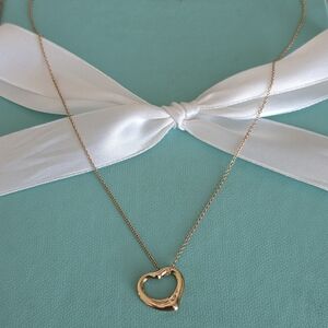 Tiffany & Co. Rose gold open heart necklace